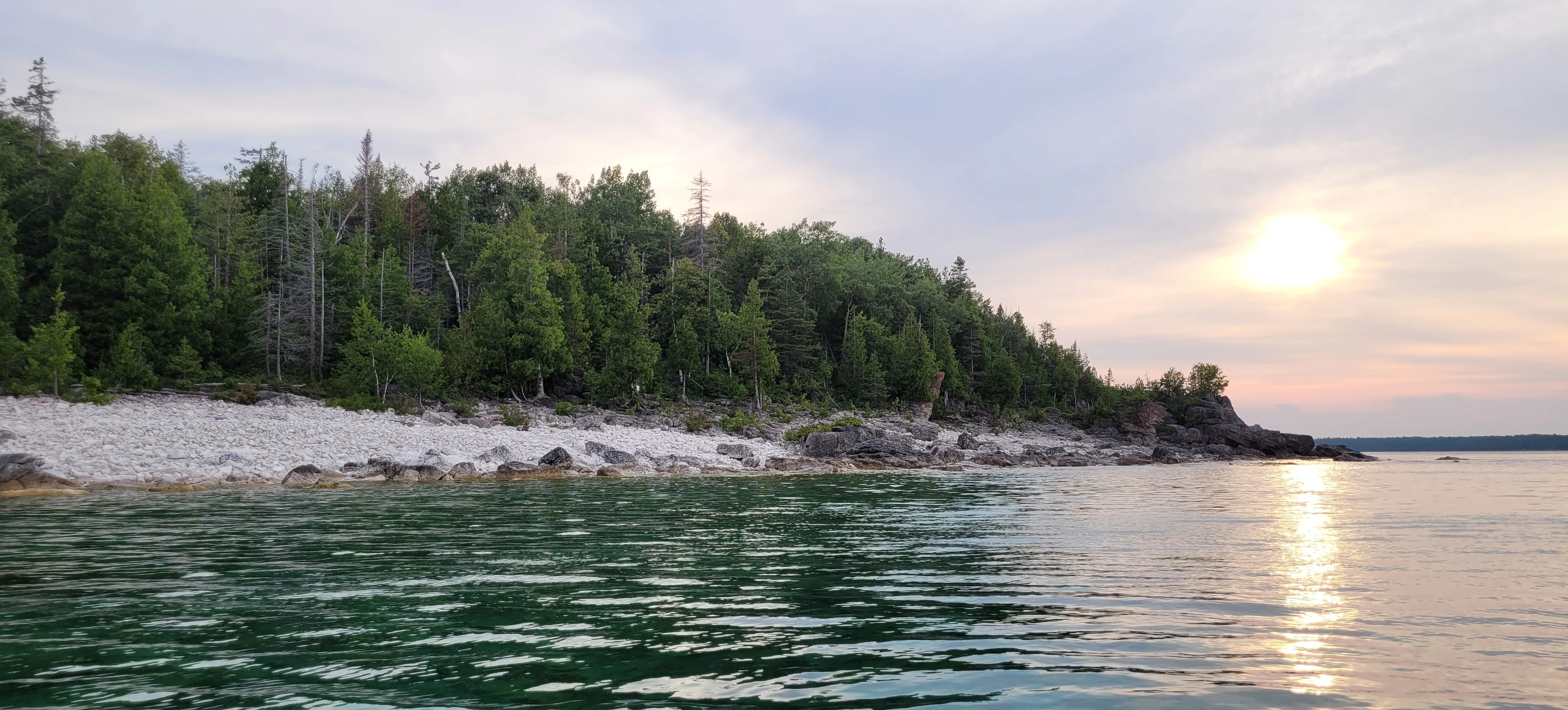 View beyond the Grotto along the remote Bruce Peninsula shoreline