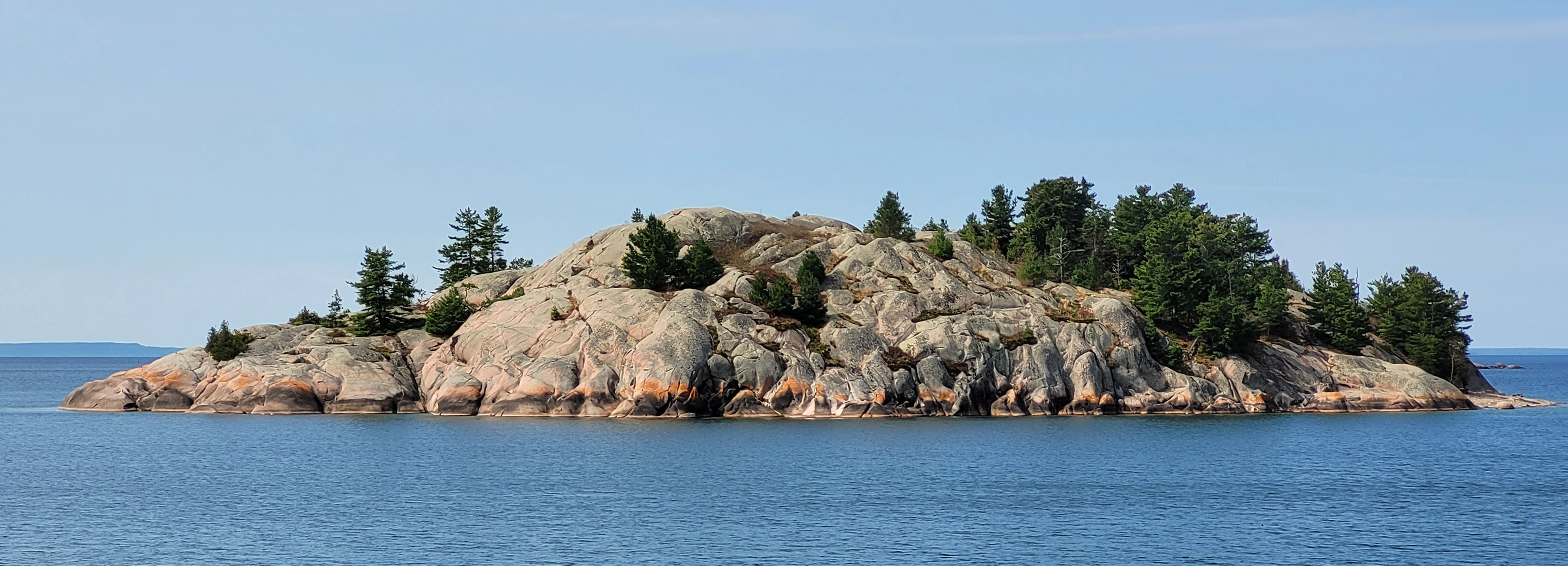 A view of Center Fox Island from Martin's Island in the Georgian Bay near Killarney, Ontario, Canada