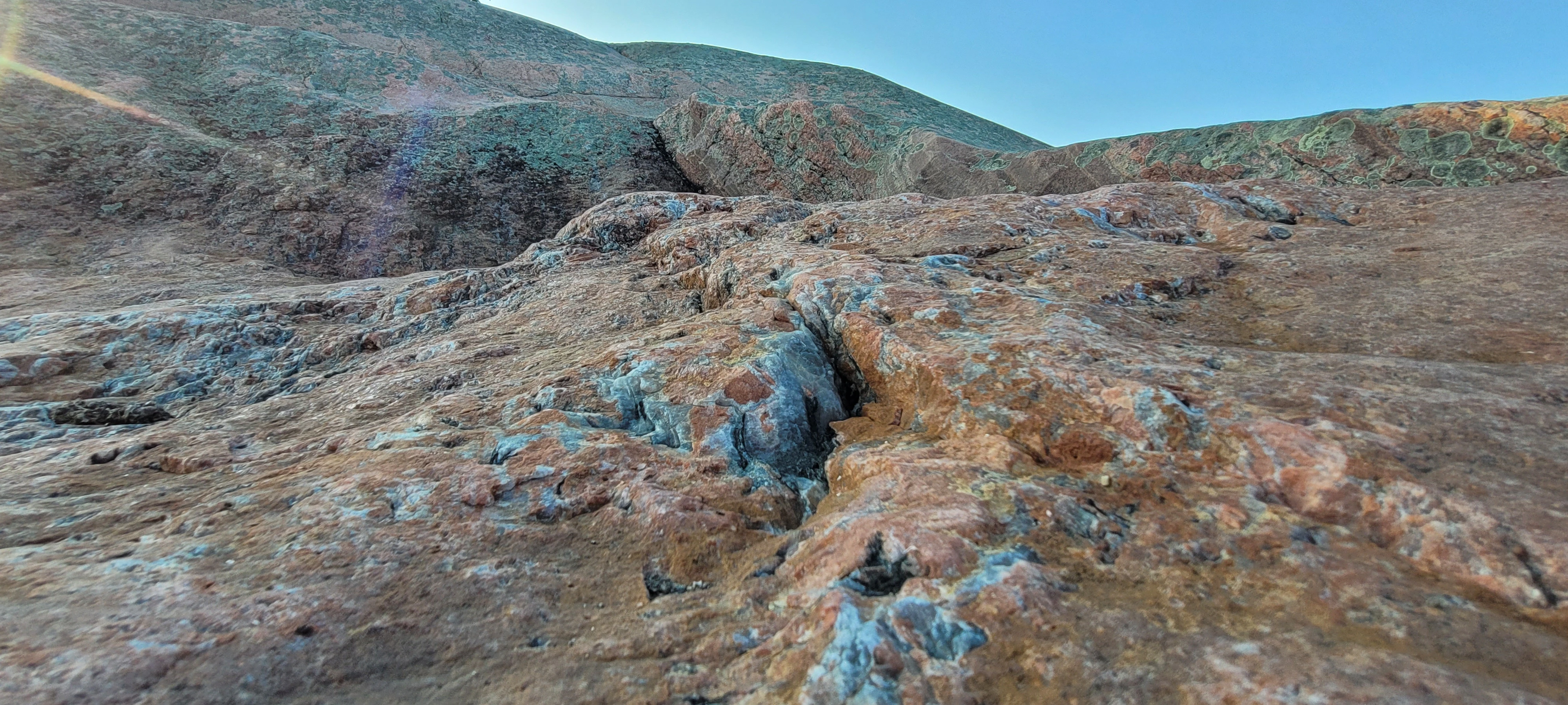 Pink granite shoreline on LeHayes Island near Phillip Edward Island Ontario Canada