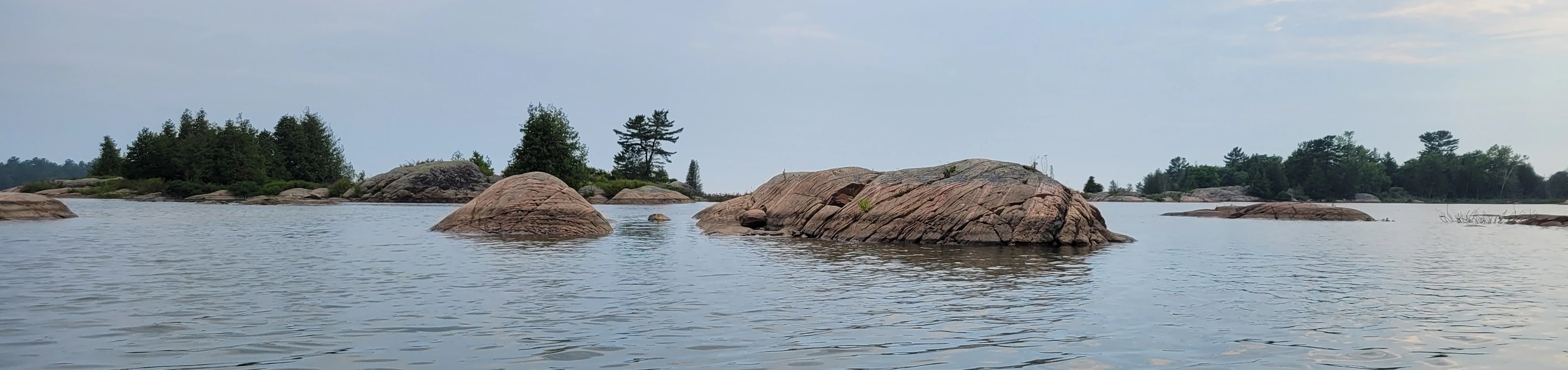 Granite formations along the coast of Phillip Edward Island
