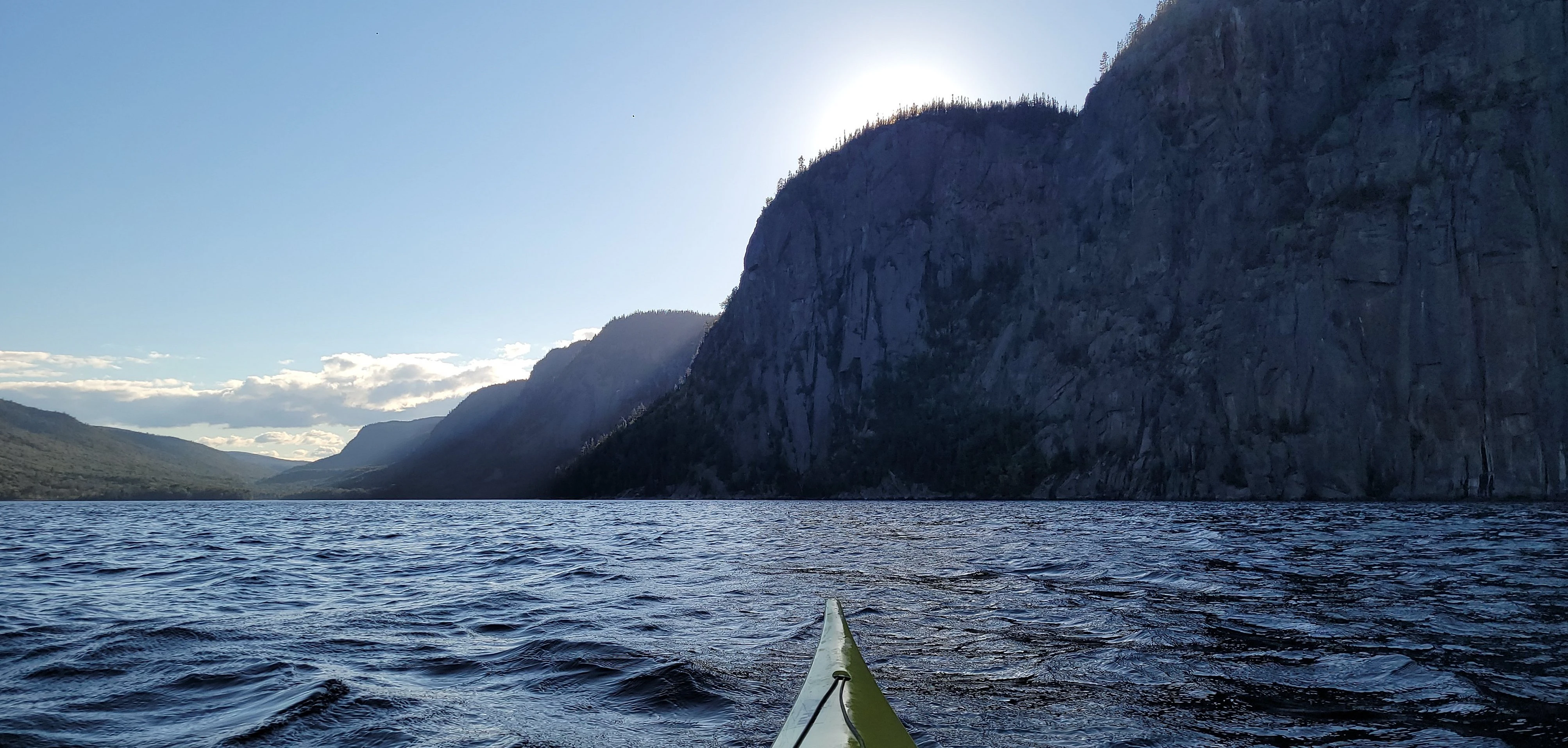 Mountain and fjord scenery at Baie Eternite Quebec Canada