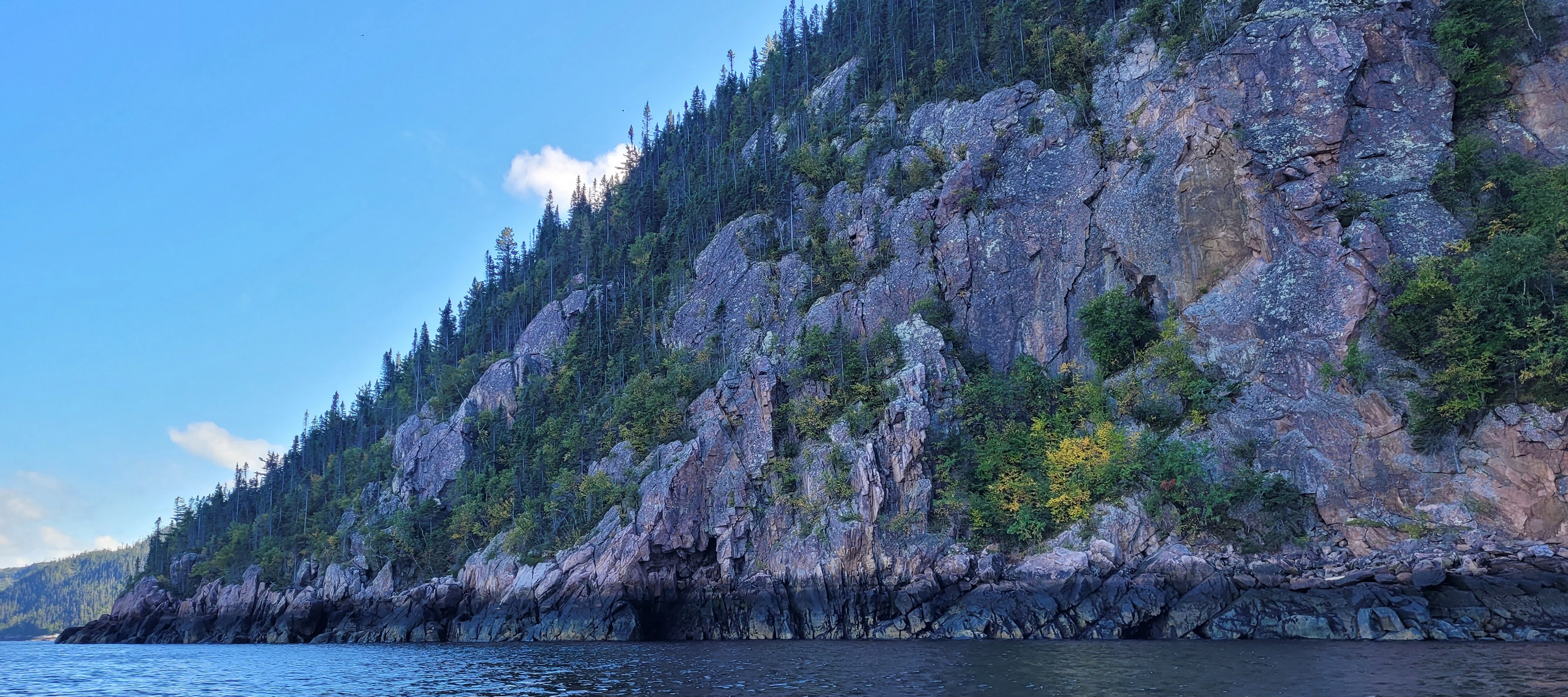 Cliffs overlooking the Saguenay River in Quebec Canada
