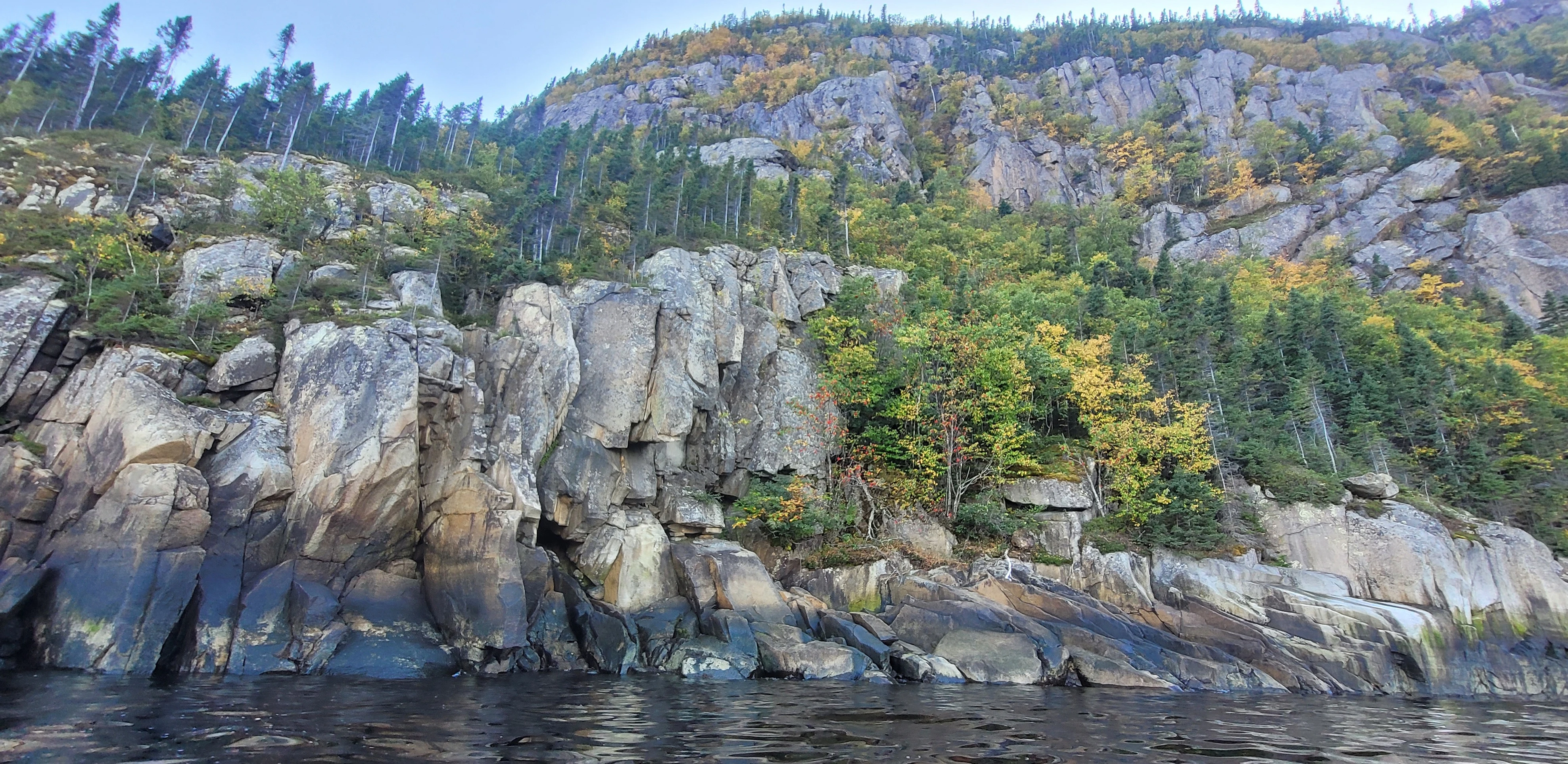 Massive fjord cliffs along the Saguenay River