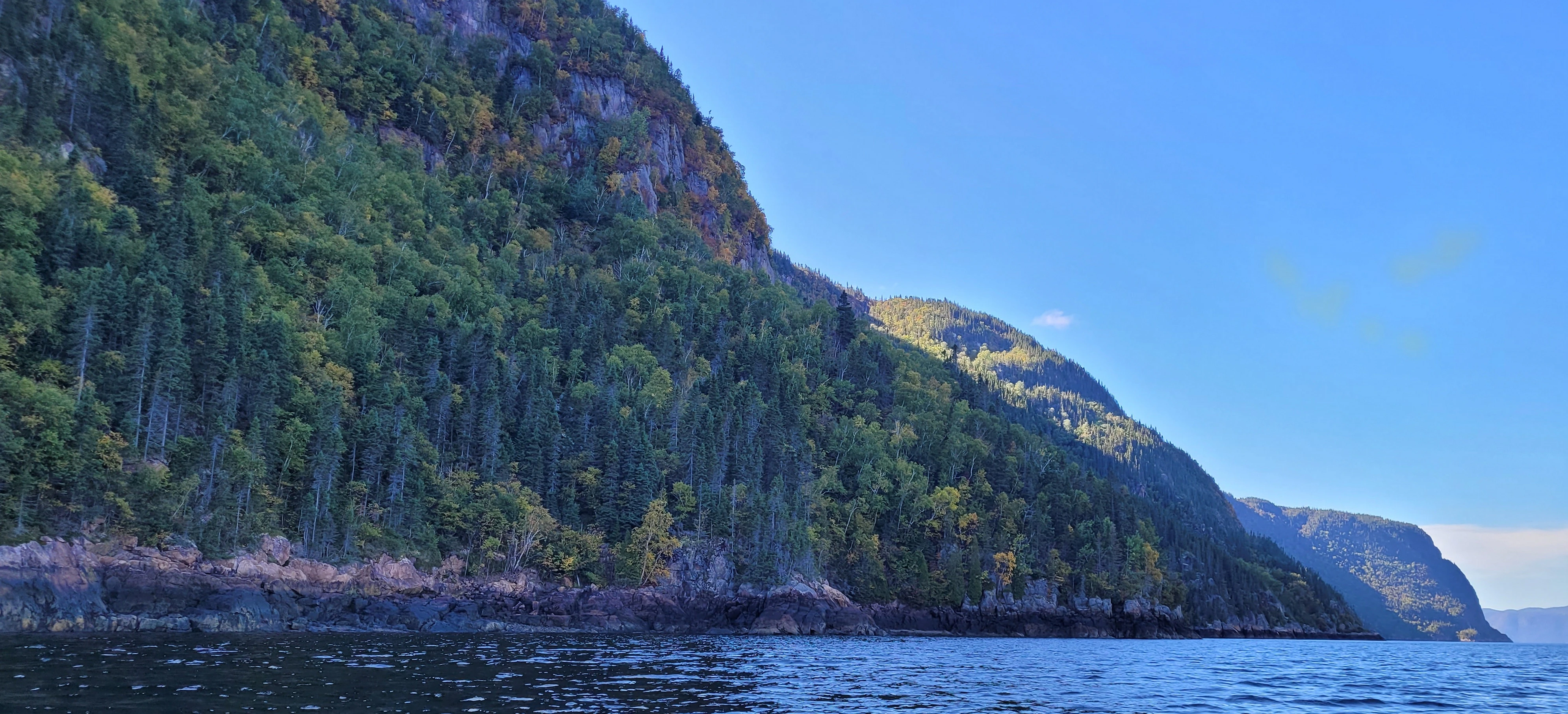 Final view of the Saguenay Fjord before leaving the water