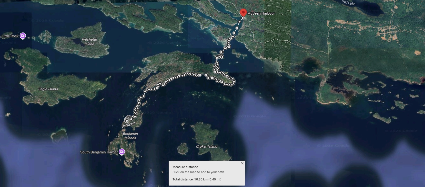 Benjamin Islands Route Map