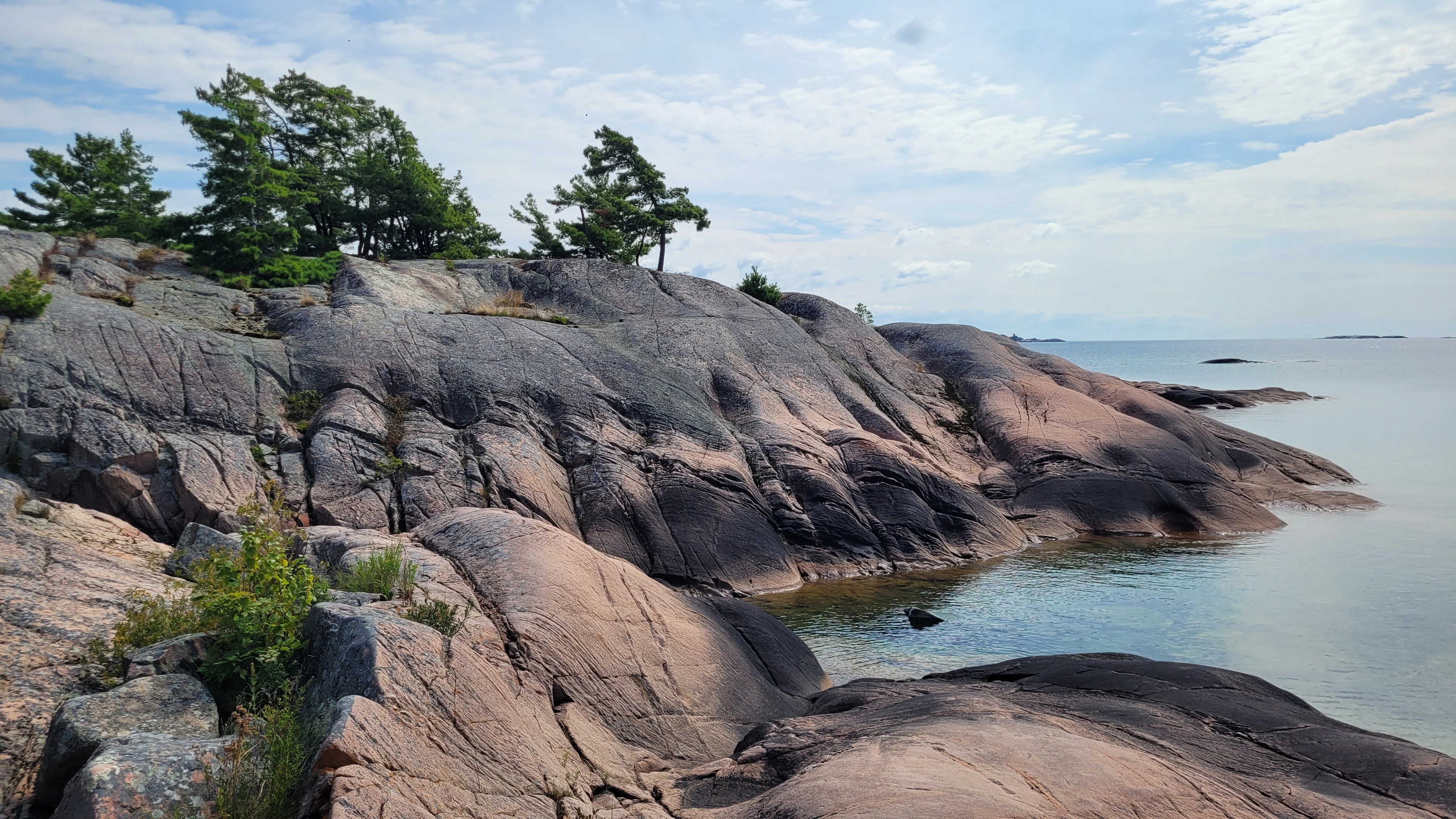 Smooth Granite Rocks of Martins Island in the Georgian Bay near Killarney, Ontario, Canada